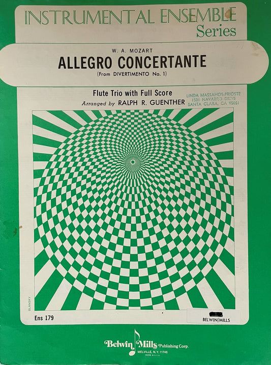 Allegro Concertante from Divertimento No. 1 for Flute Trio by W.A. Mozart
