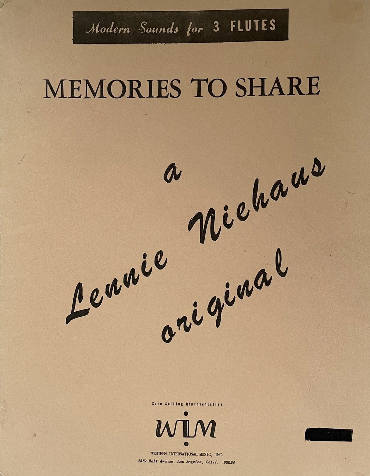 Memories to Share for Flute Trio by Lennie Niehaus
