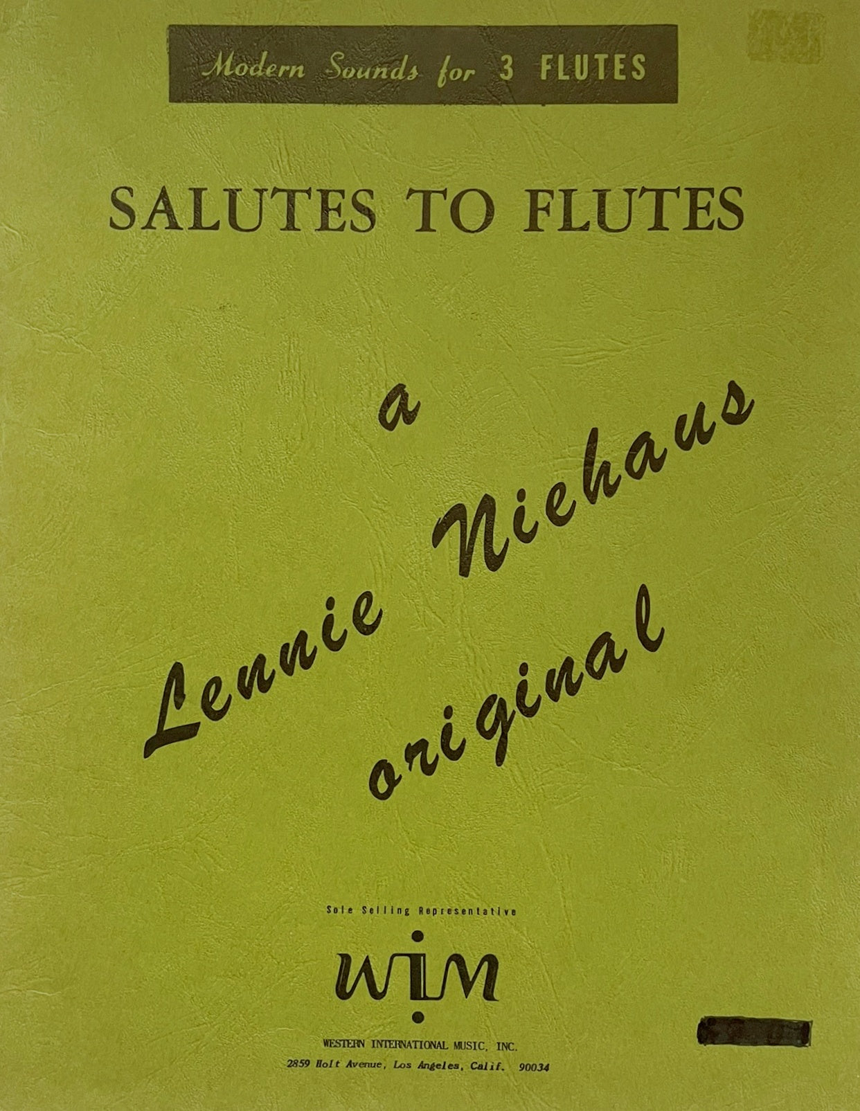 Salutes to Flutes for Flute Trio by Lennie Niehaus