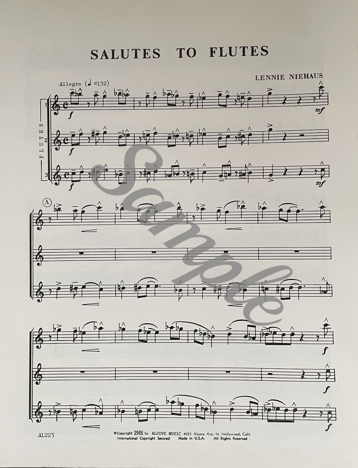 Salutes to Flutes for Flute Trio by Lennie Niehaus