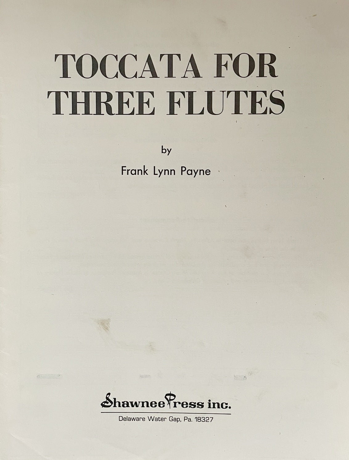 Toccata for Three Flutes by Frank Lynn Payne