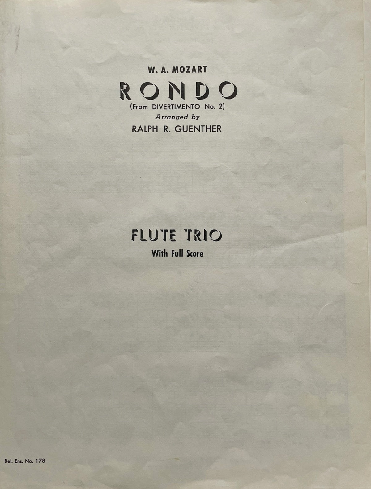 Rondo for Flute Trio from Divertimento No. 2 by W.A. Mozart