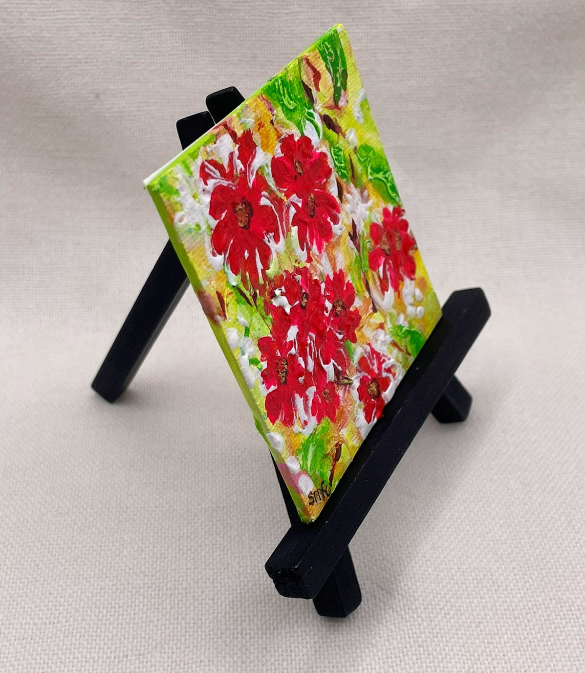 Flower Dance II - Original Miniature Acrylic Painting by Sophia Eberhart