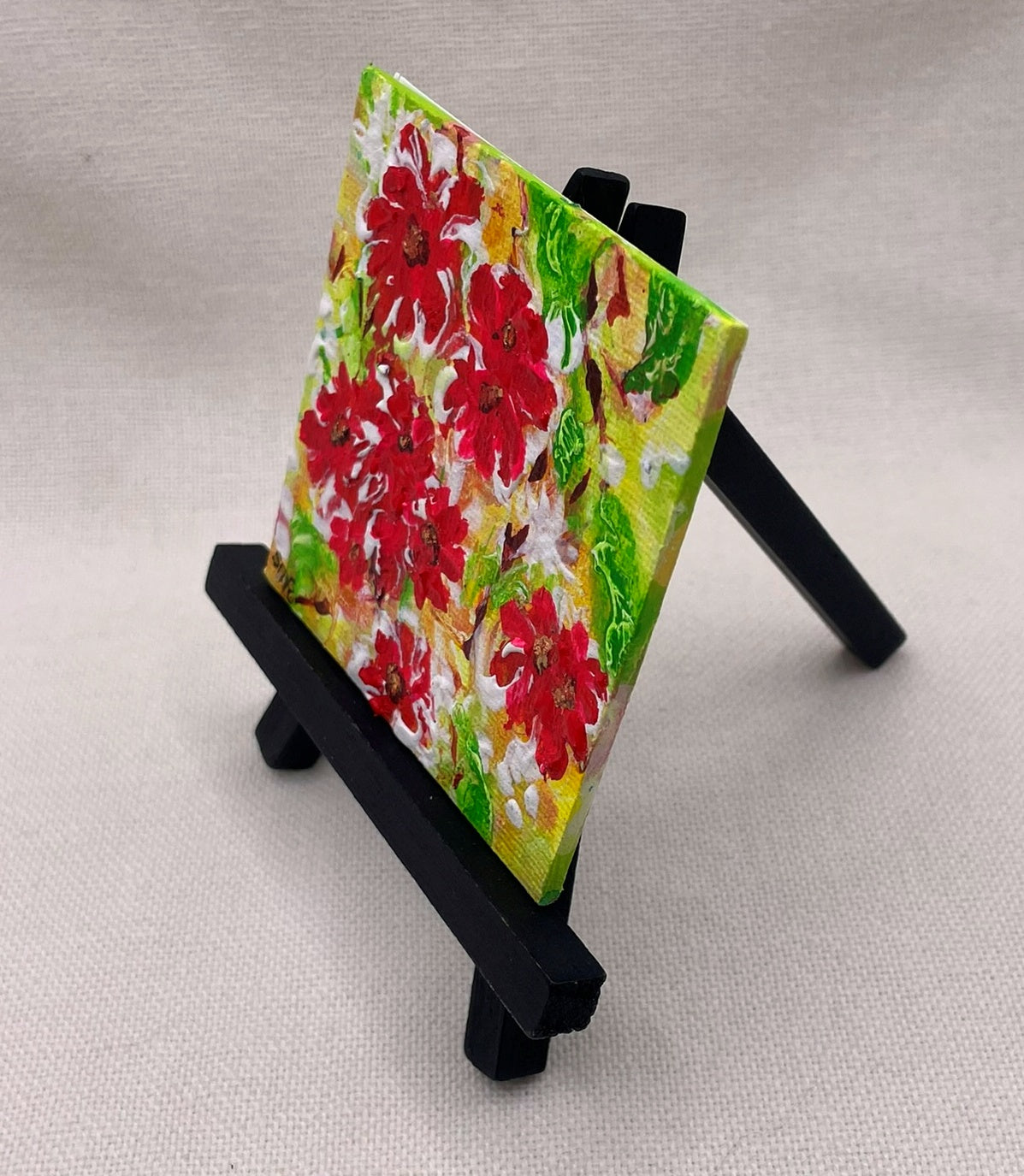 Flower Dance II - Original Miniature Acrylic Painting by Sophia Eberhart