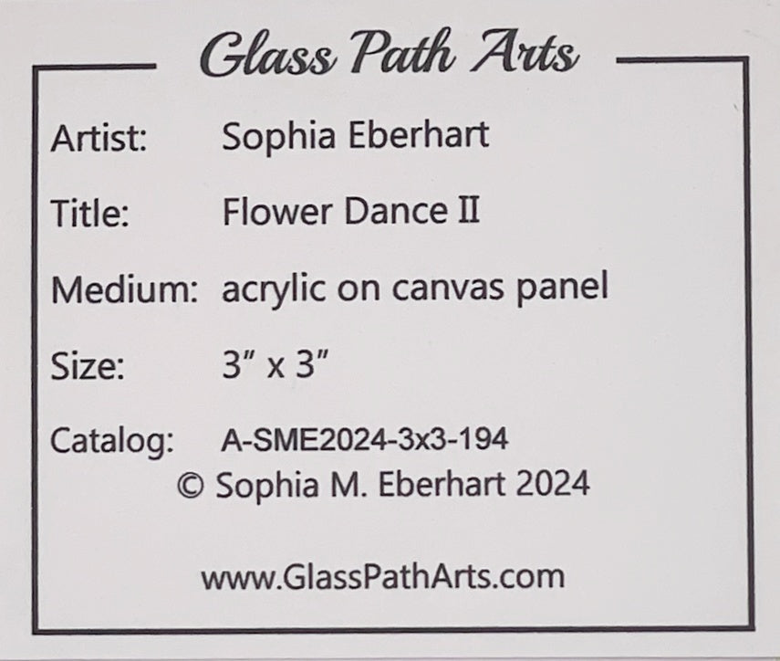 Flower Dance II - Original Miniature Acrylic Painting by Sophia Eberhart