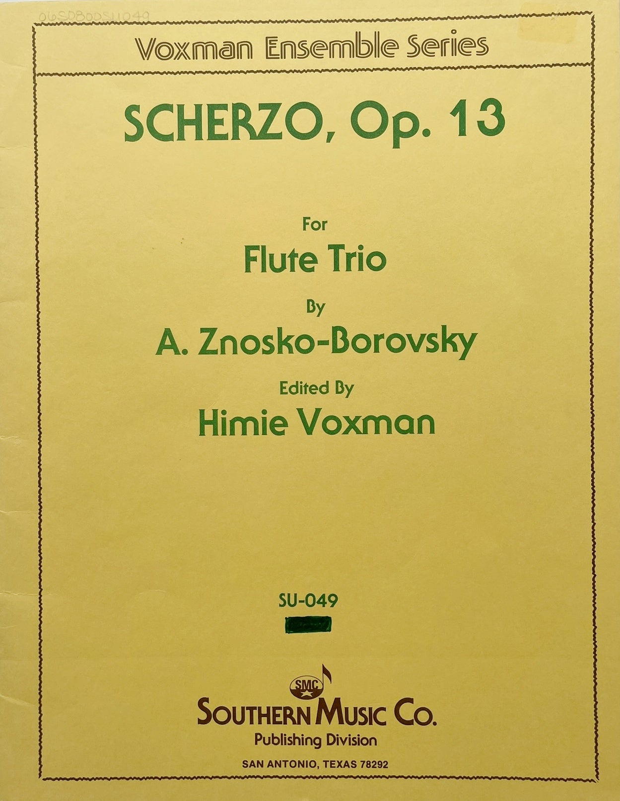 Scherzo, Op. 13 for Flute Trio by A. Znosko-Borovsky