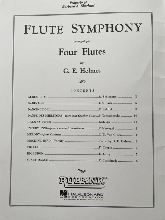 Flute Symphony for Flute Quartet arr. by G.E. Holmes