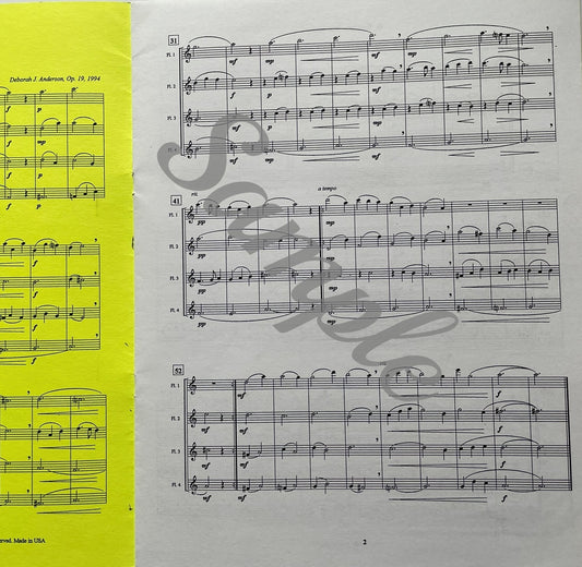3 Dances for 4 Voices for Flute Quartet by Deborah J. Anderson