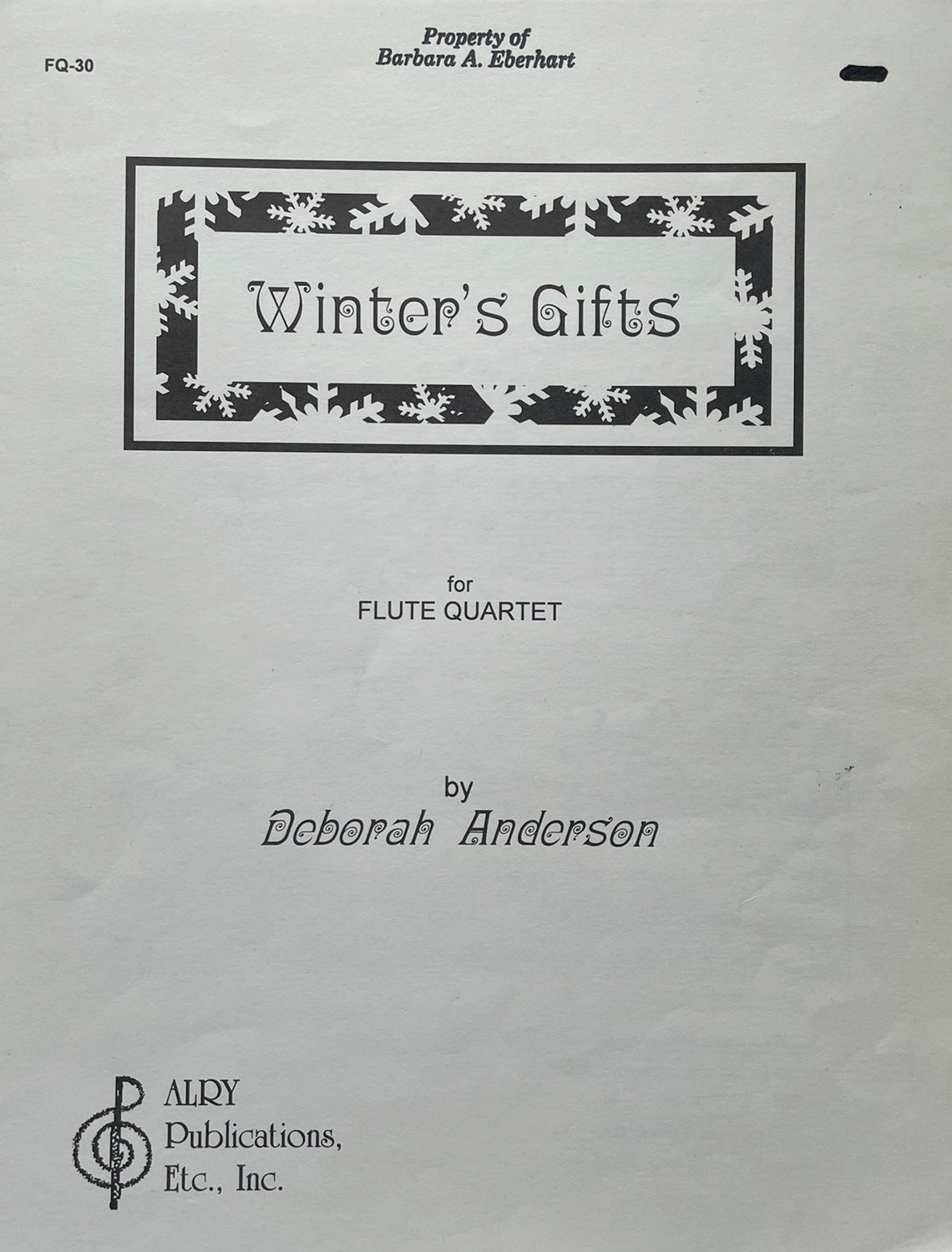 Winter's Gift for Flute Quartet by Deborah Anderson