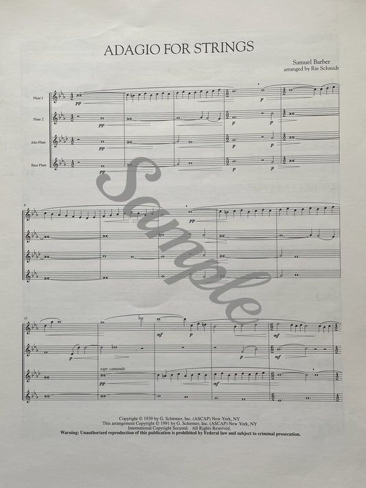 Adagio for Strings for Flute Quartet by Samuel Barber