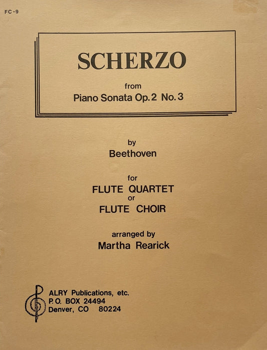 Scherzo for Flute Quartet or Flute Choir by Beethoven