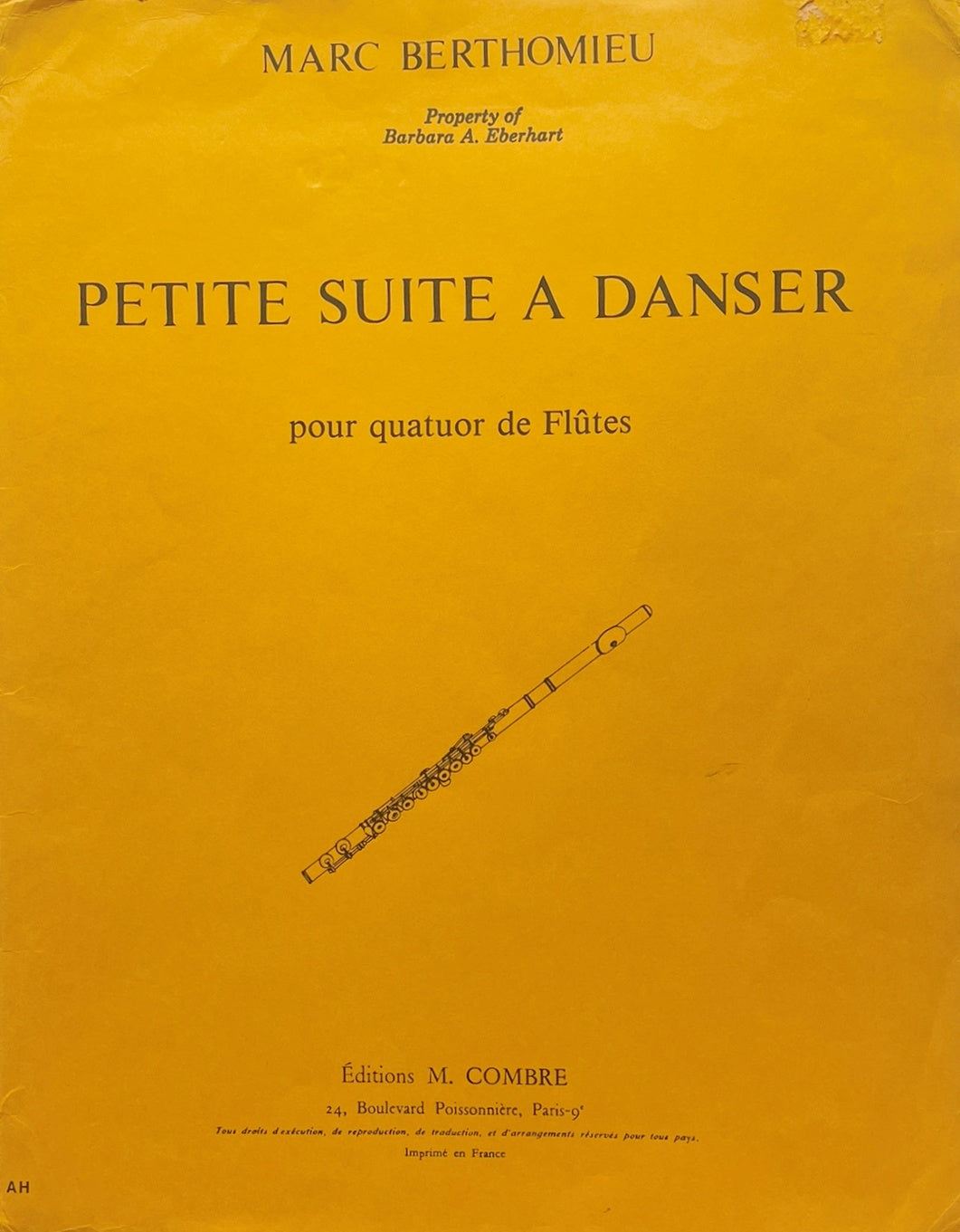 Petite Suite A Danser for Flute Quartet by Marc Berthomieu