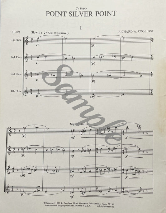 Point Silver Point for Flute Quartet by Richard A. Coolidge