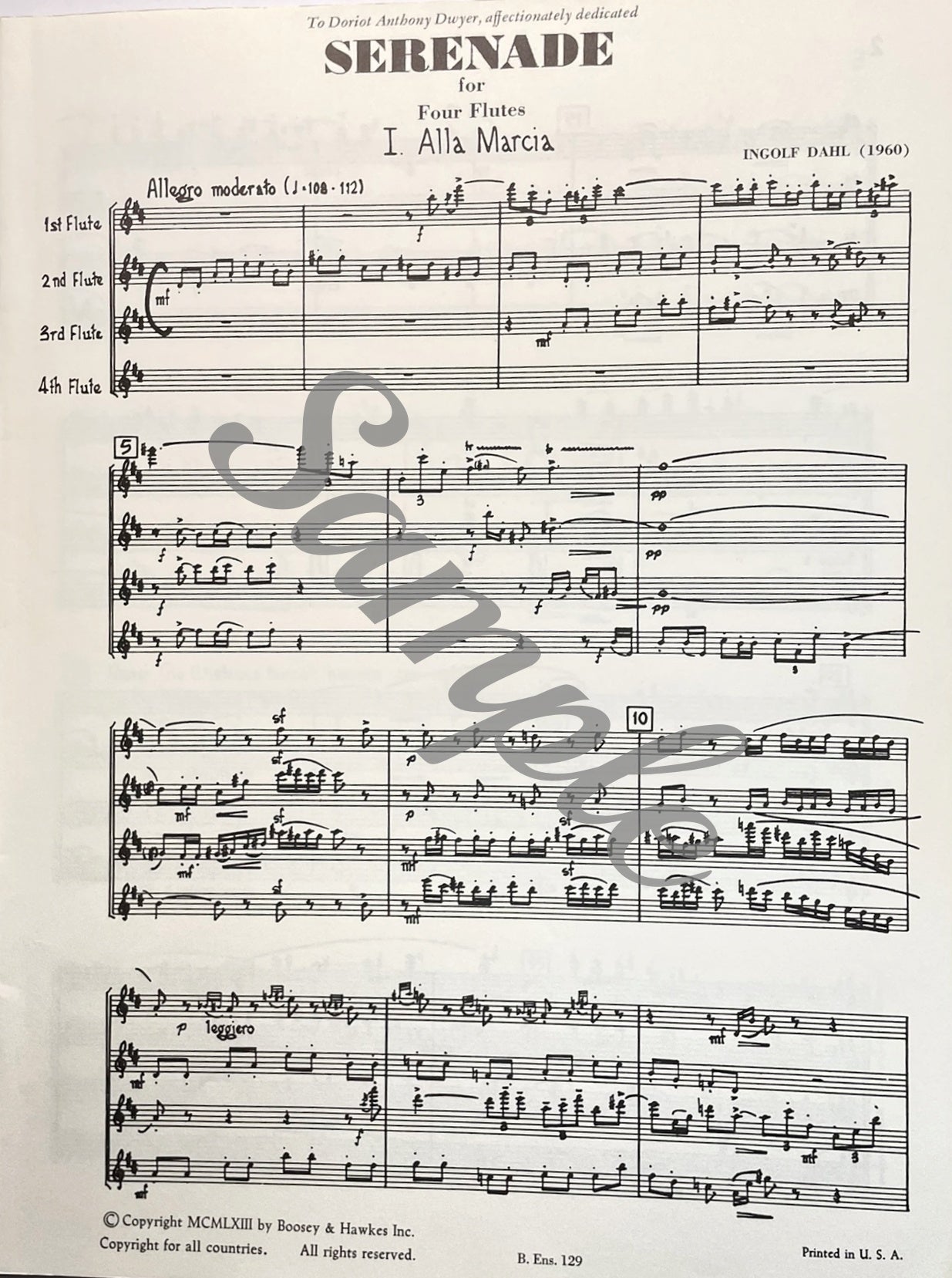 Serenade for Four Flutes by Ingolf Dahl
