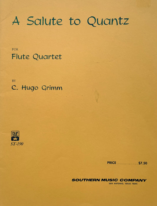 A Salute to Quantz for Flute Quartet by C. Hugo Grimm
