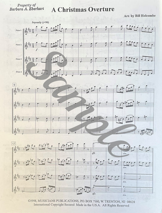 A Christmas Overture for Flute Quartet by Bill Holcombe