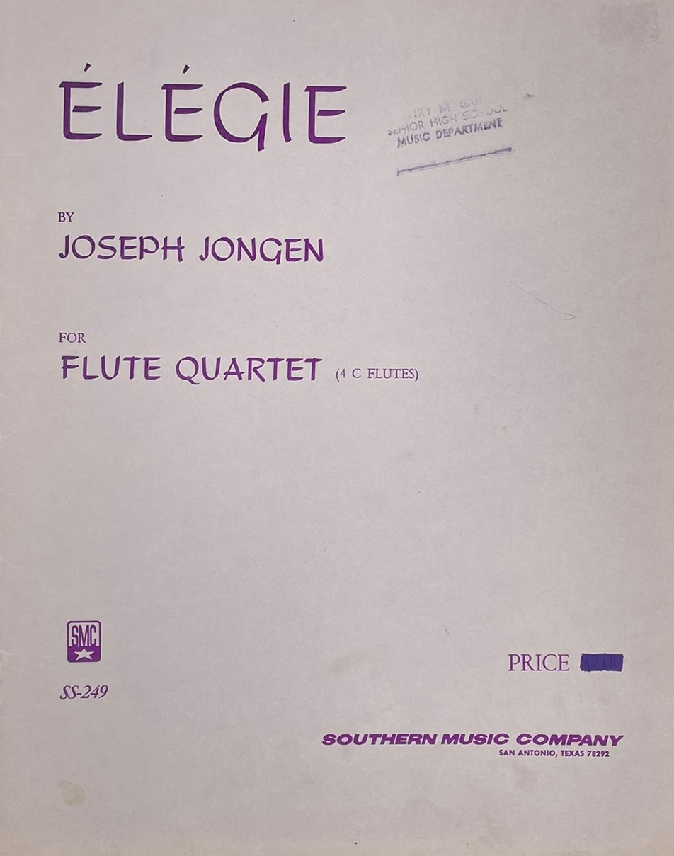 Élégie by Joseph Jongen for Flute Quartet