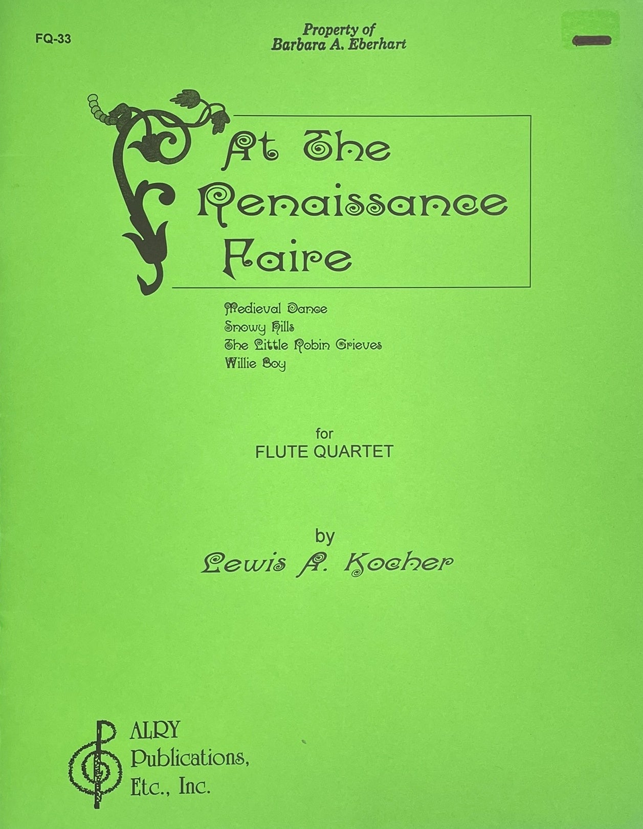 At the Renaissance Faire for Flute Quartet by Lewis A. Kocher