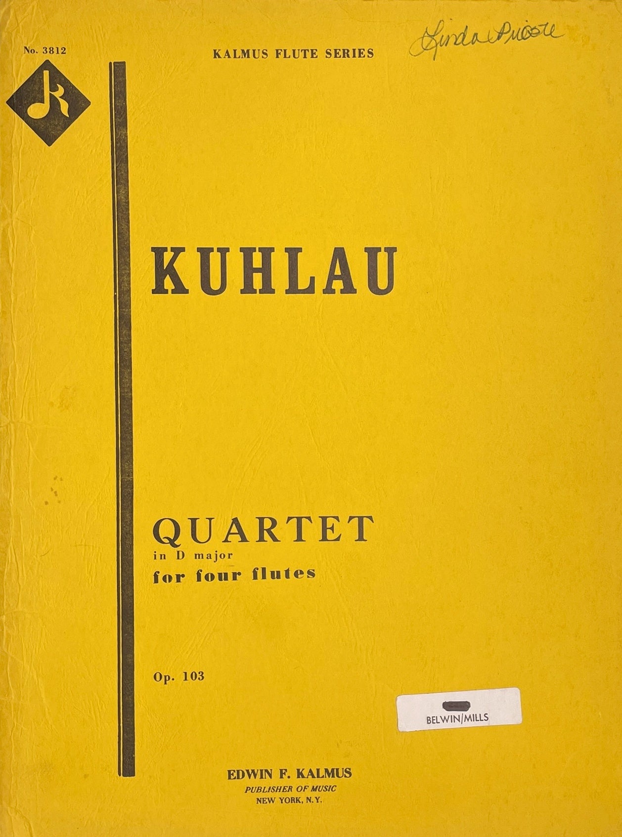 Quartet in D Major, Opus 103 for Flute Quartet by F. Kuhlau