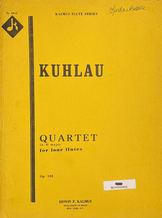 Quartet in D Major, Opus 103 for Flute Quartet by F. Kuhlau