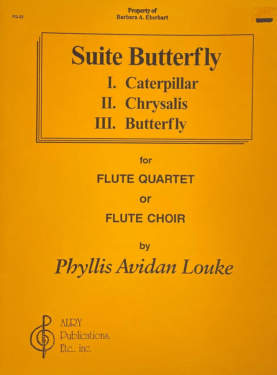 Suite Butterfly for Flute Quartet by Phyllis Avidan Louke