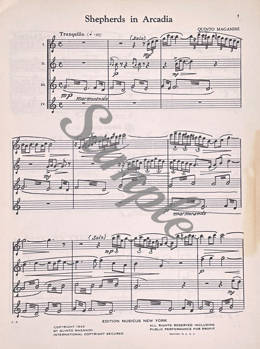 Shepherds in Arcadia Flute Quartet by Maganini