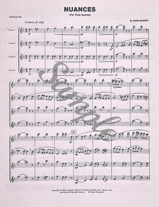 Nuances Flute Quartet by Anne McGinty