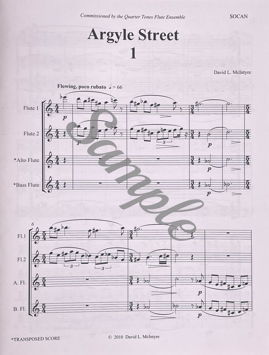 Argyle Street for Flute Quartet by David L. McIntyre