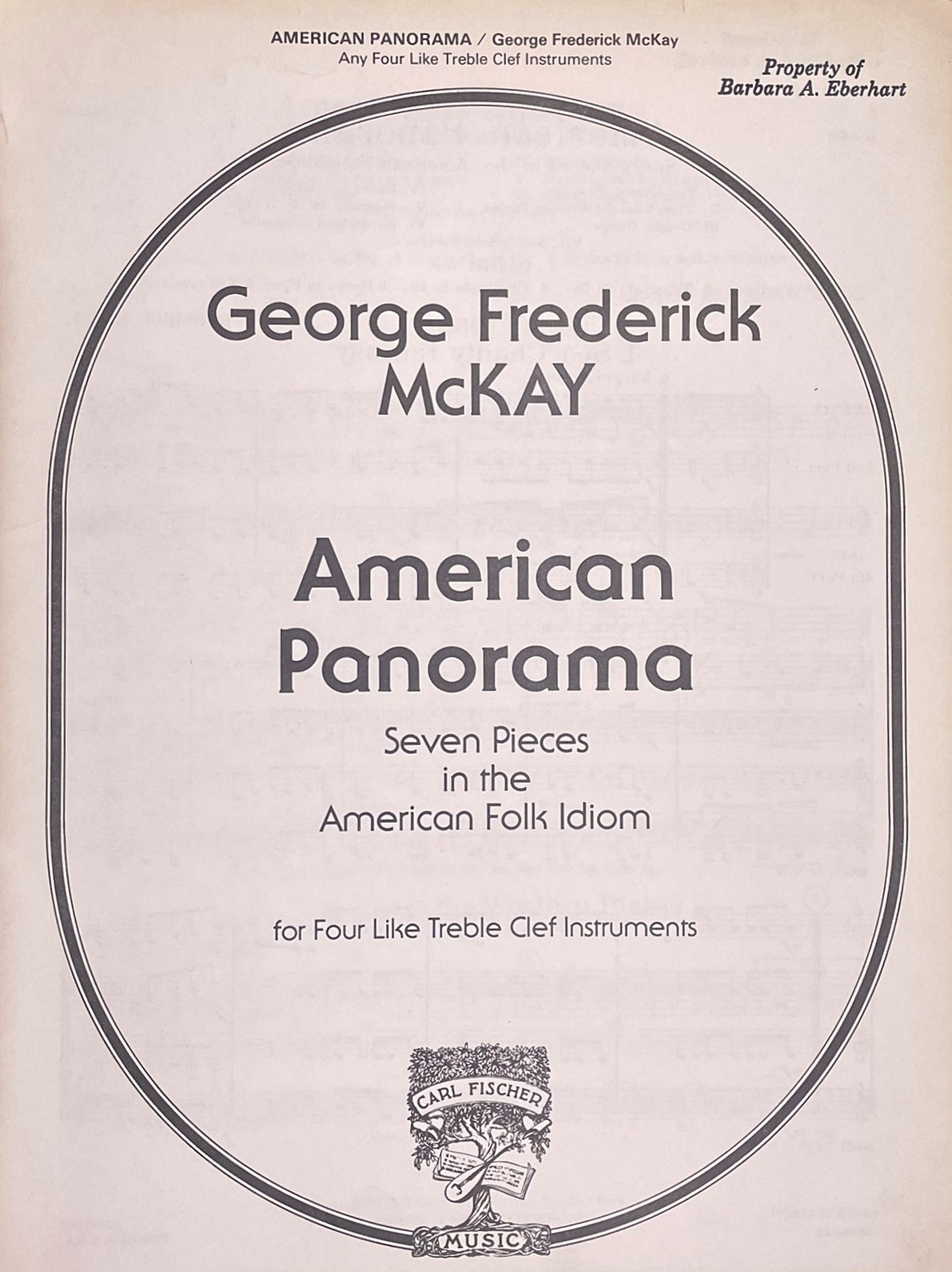American Panorama for Four Treble Instruments by George Frederick McKay