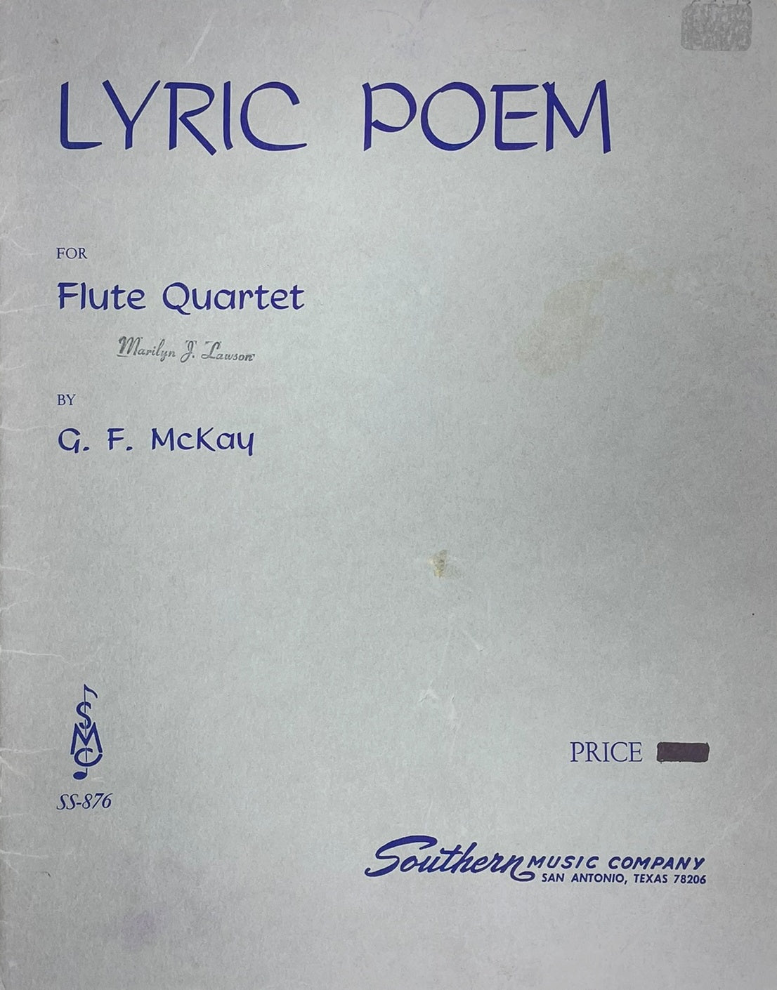 Lyric Poem for Flute Quartet by George Frederick McKay