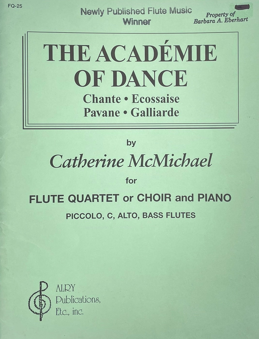 Academie of Dance for Flute Quartet by Catherine McMichael