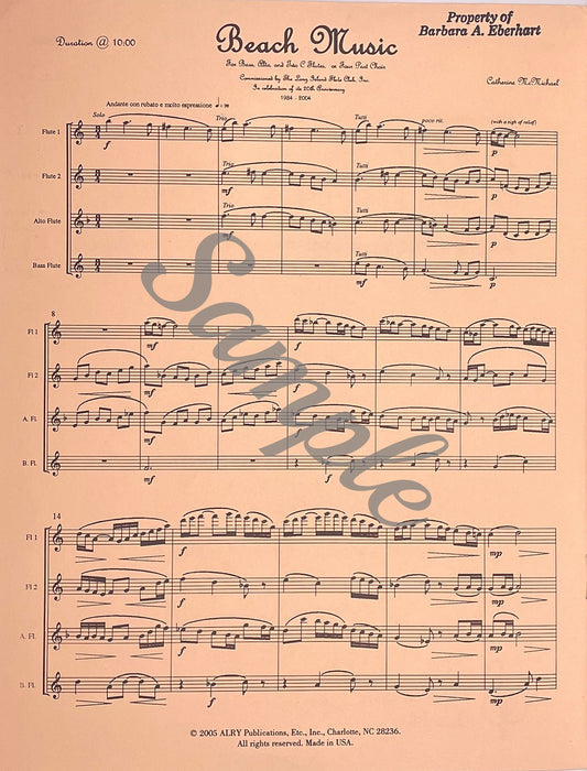 Beach Music for Flute Quartet by Catherine McMichael