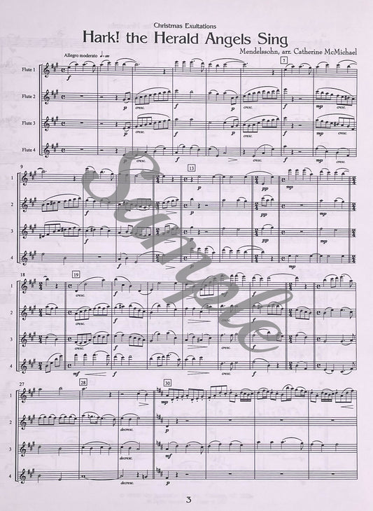 Christmas Exultations for Flute Quartet by Catherine McMichael