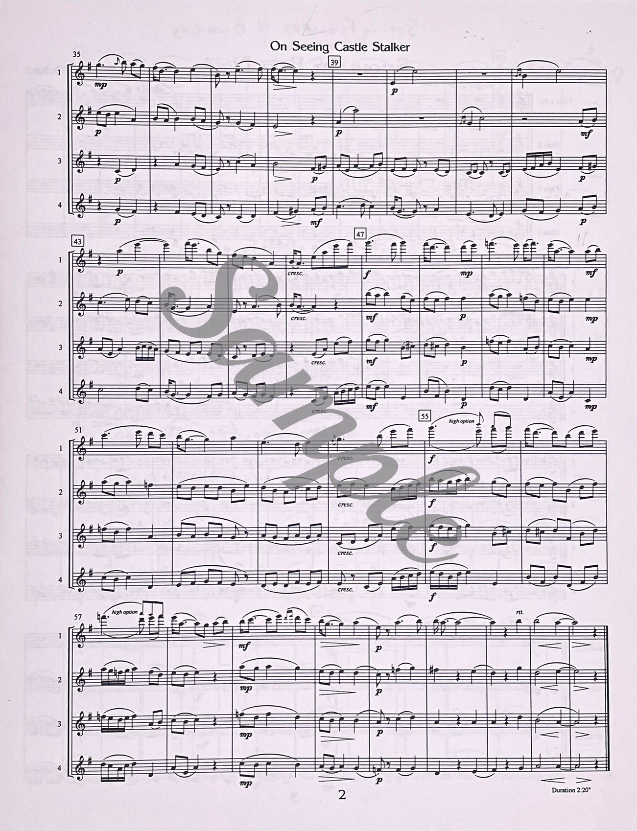 Falconer for Flute Quartet by Catherine McMichael