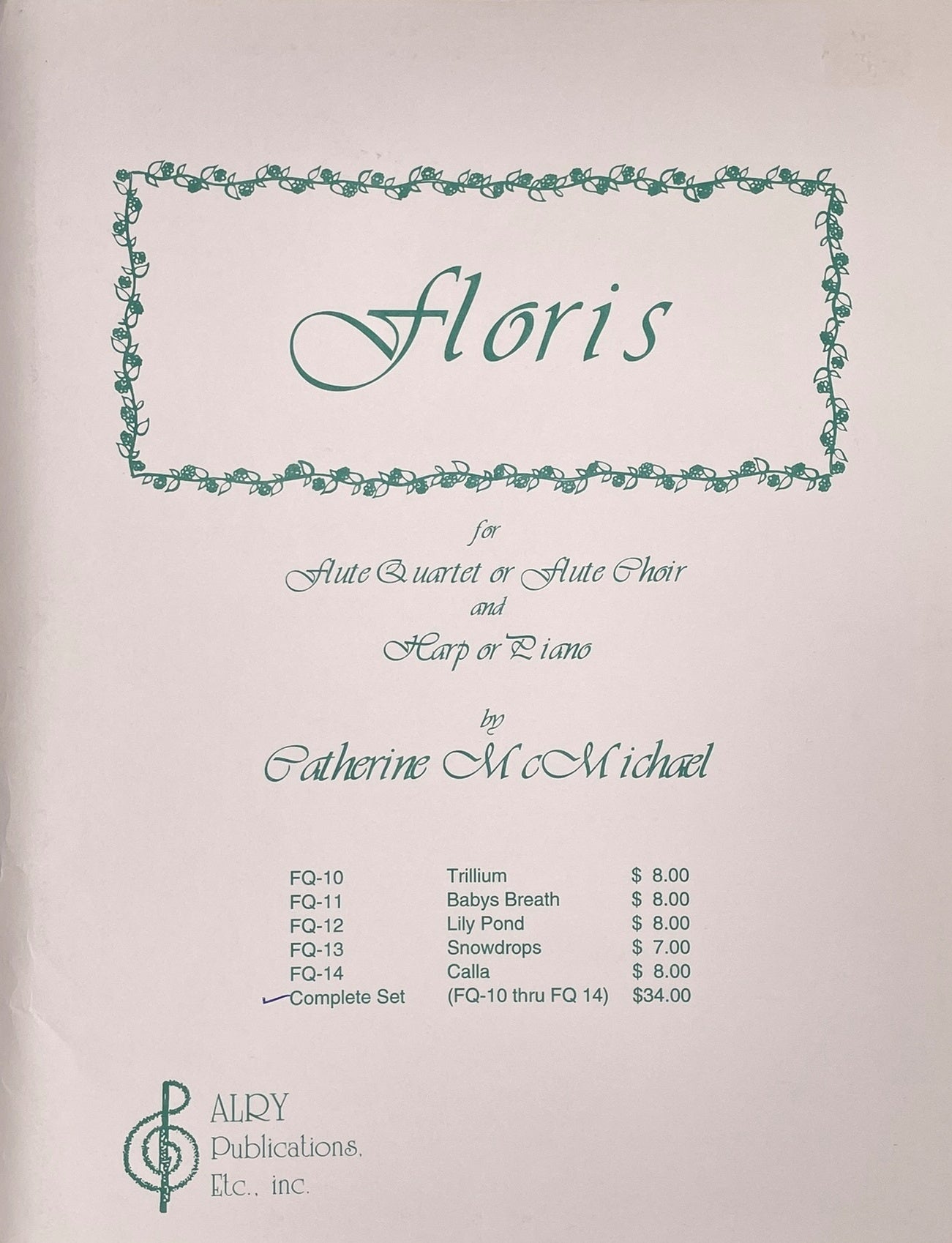 Floris for Flute Flute Quartet by Catherine McMichael