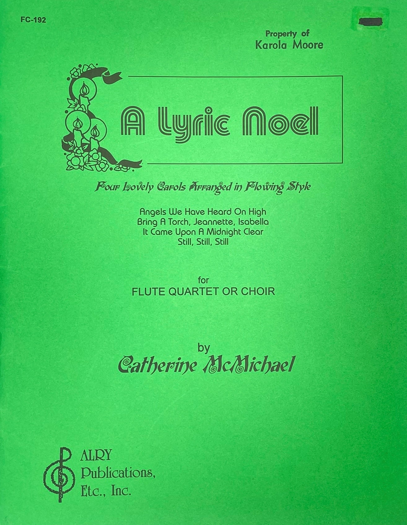 A Lyric Noel for Flute Quartet by Catherine McMichael