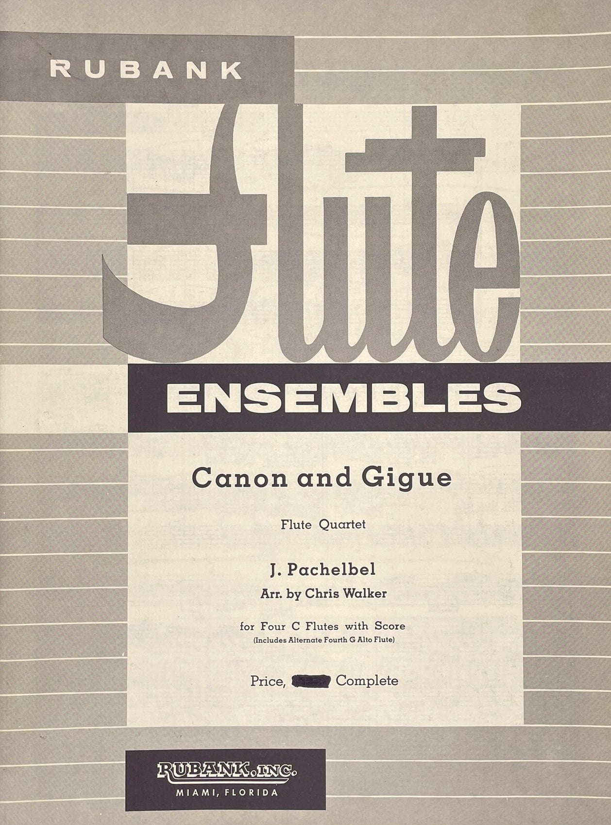 Canon and Gigue Flute Quartet by J. Pachelbel