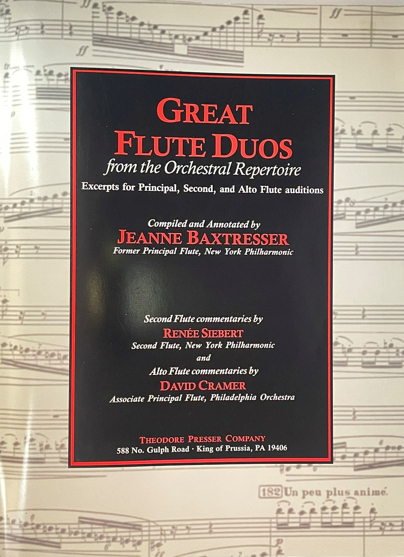Great Flute Duos from the Orchestral Repertoire compiled by Jeanne Baxtresser