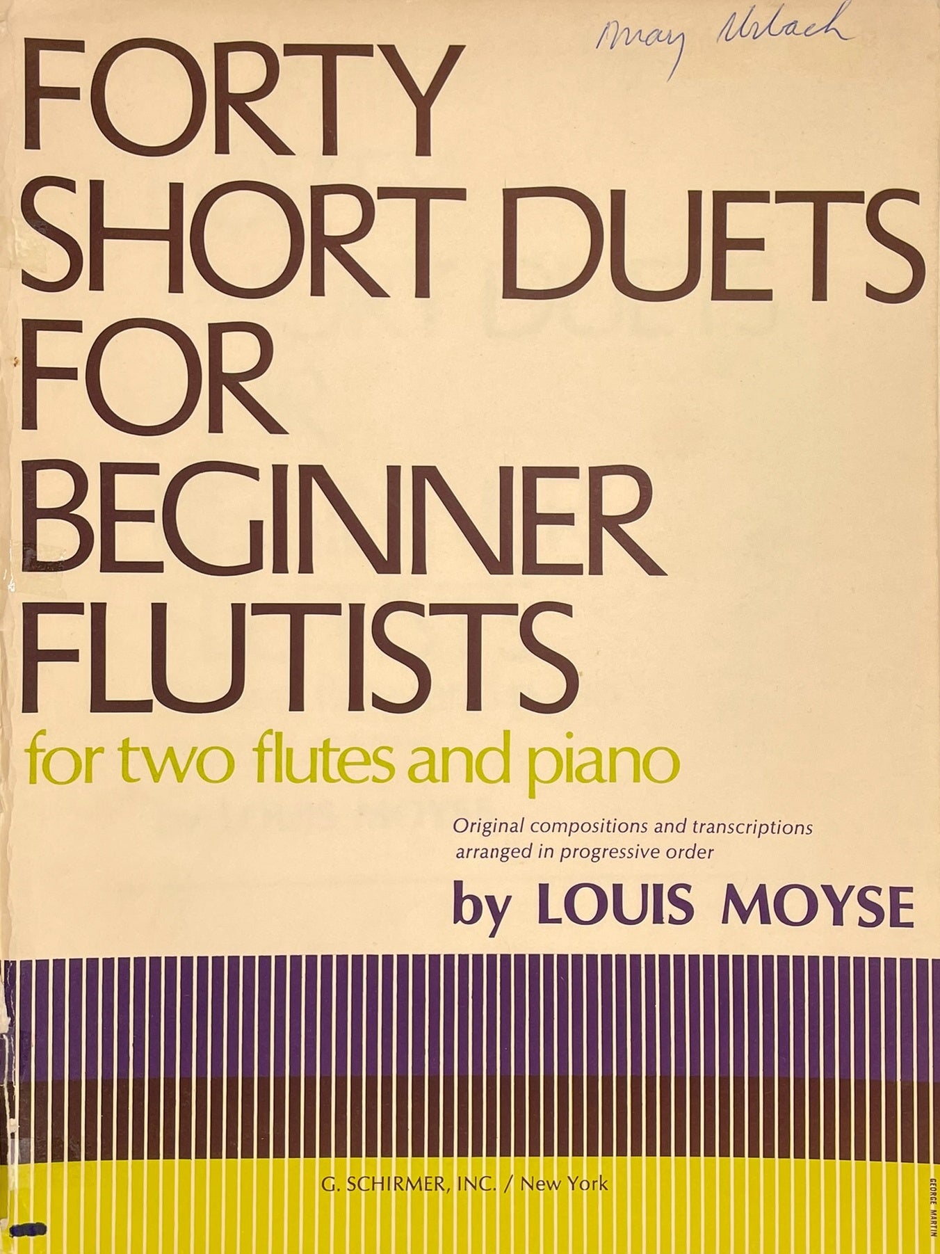 Forty Short Duets for Beginner Flutists by Louis Moyse