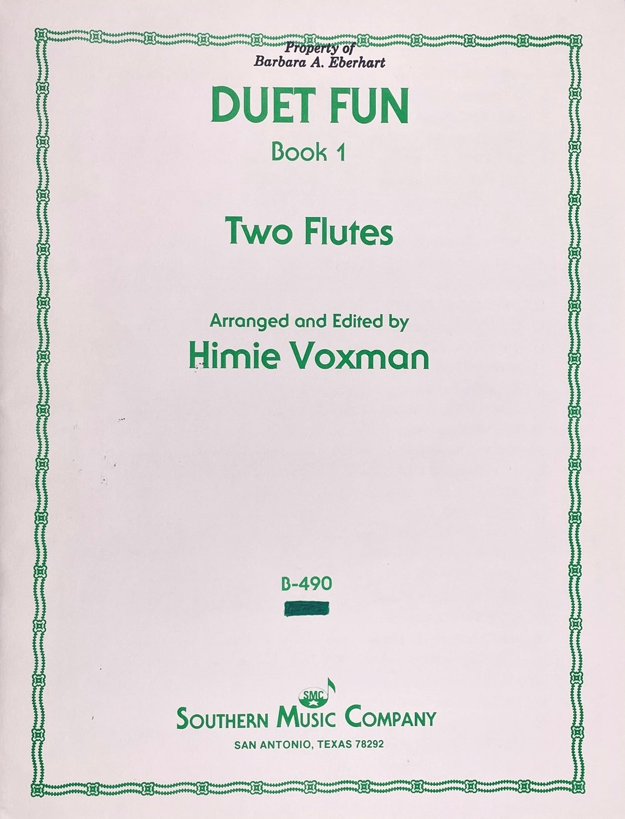 Duet Fun for Two Flutes Book 1  by Himie Voxman