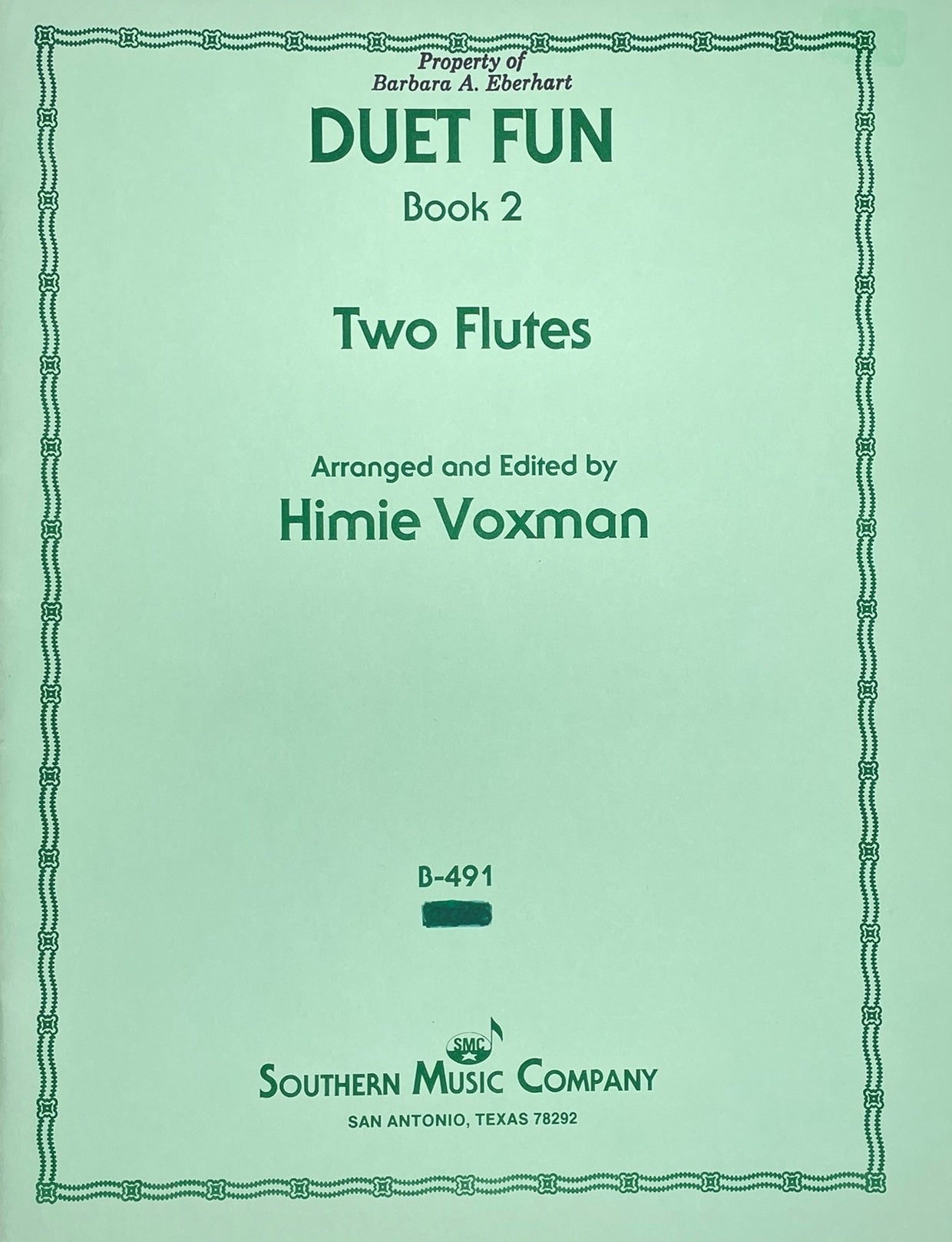 Duet Fun for Two Flutes Book 2 by Himie Voxman