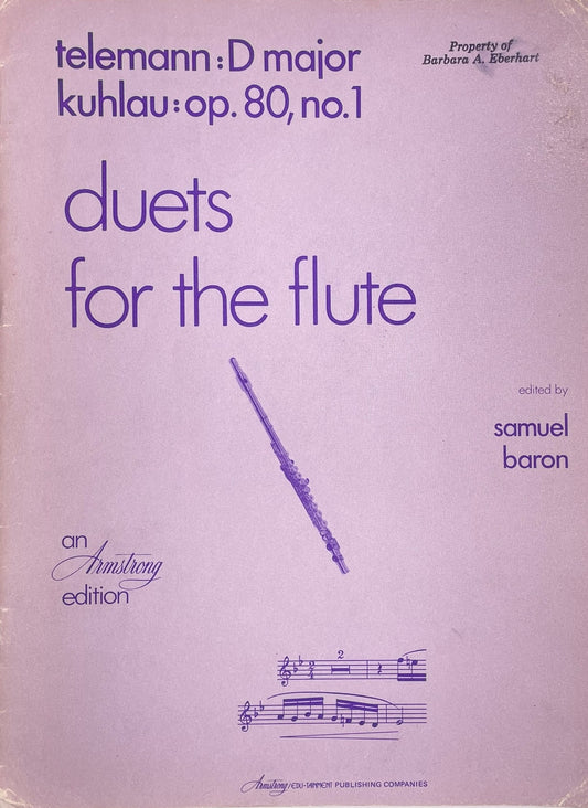 Duets for the Flute by Telemann & by Kuhlau edited by S. Baron