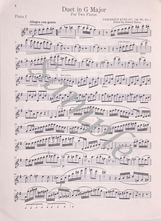 Duets for the Flute by Telemann & by Kuhlau edited by S. Baron