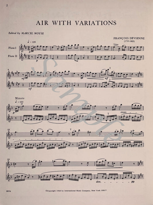 Air with Variations for Two Flutes by Francois Devienne