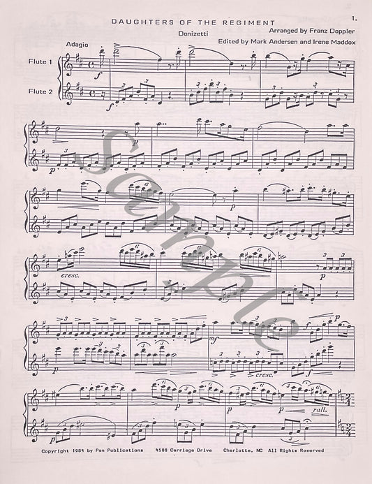 Potpourris from Favorite Operas Vol. 1 "Daughters of the Regiment" (Donizetti) by Franz Doppler