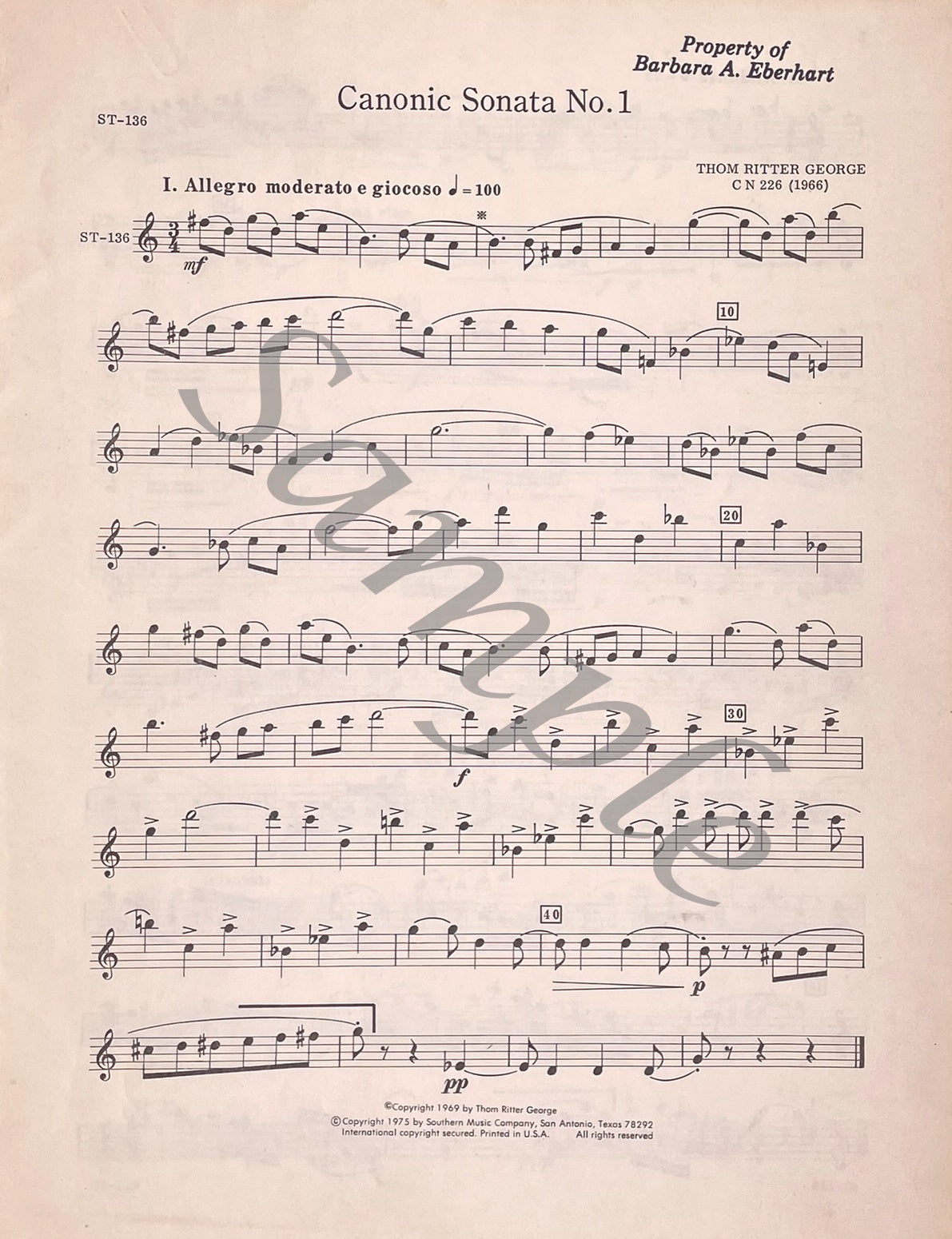 Six Canonic Sonatas by Thom Ritter George