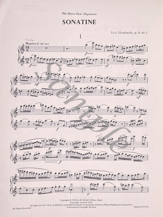 Sonatine for Two Flutes by Paul Hindemith