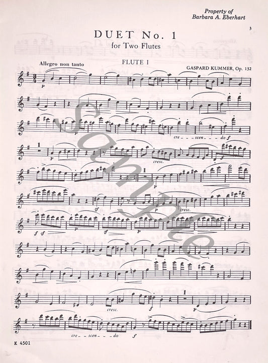 Three Duets for Two Flutes, Op. 132 by Gaspard Kummer