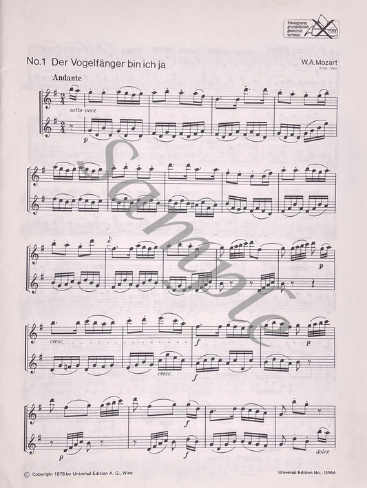 The Magic Flute for Two Flutes by W.A. Mozart
