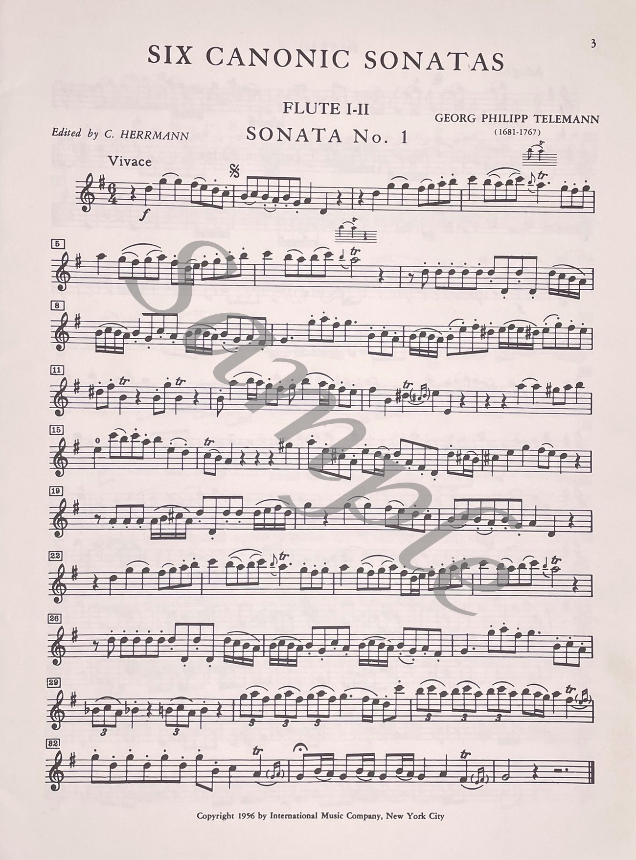 Six Canonic Sonatas by Georg Philipp Telemann